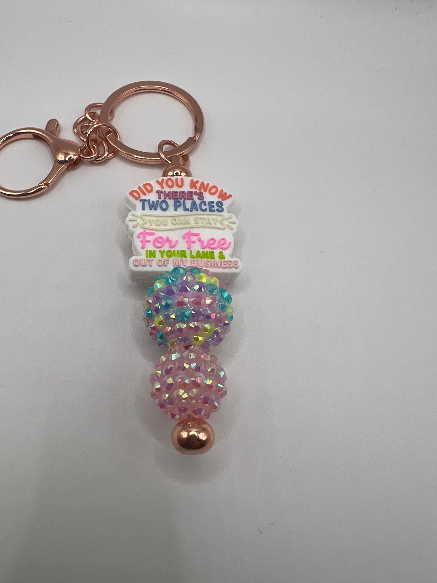Did you know there are two places you can stay for free in your lane and out of my business Beaded Keychain