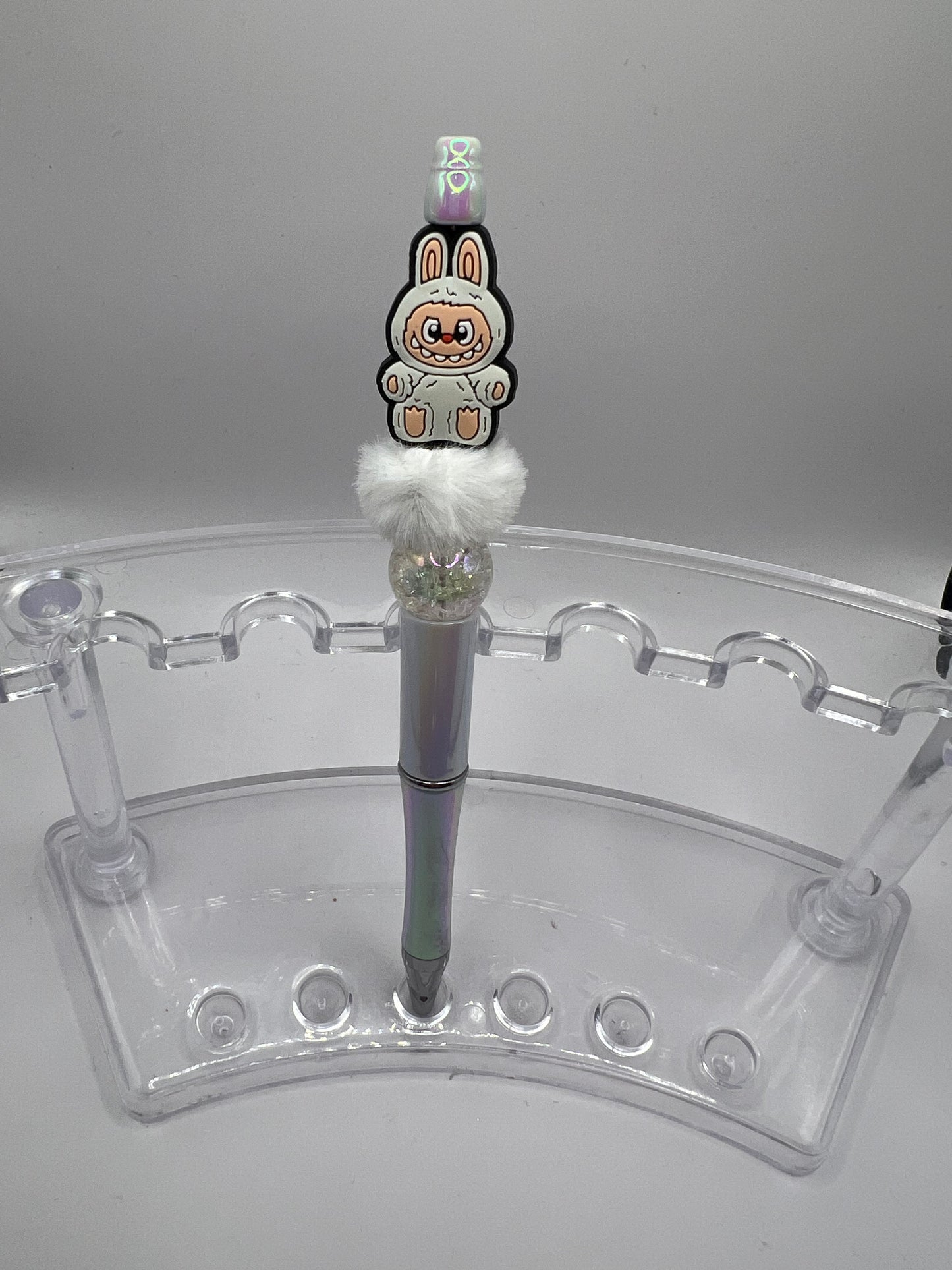 White Labubu Beaded Pen