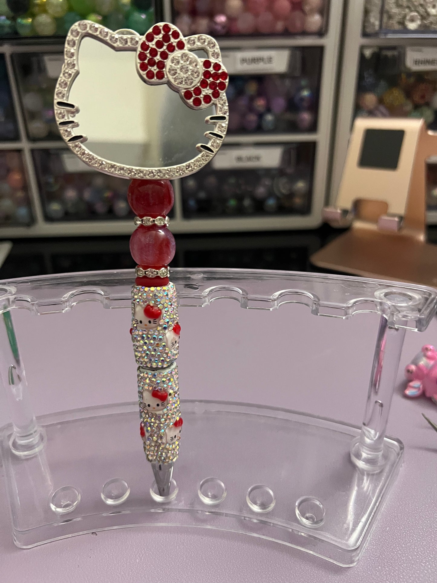 Mirror Hello Kitty beaded pen