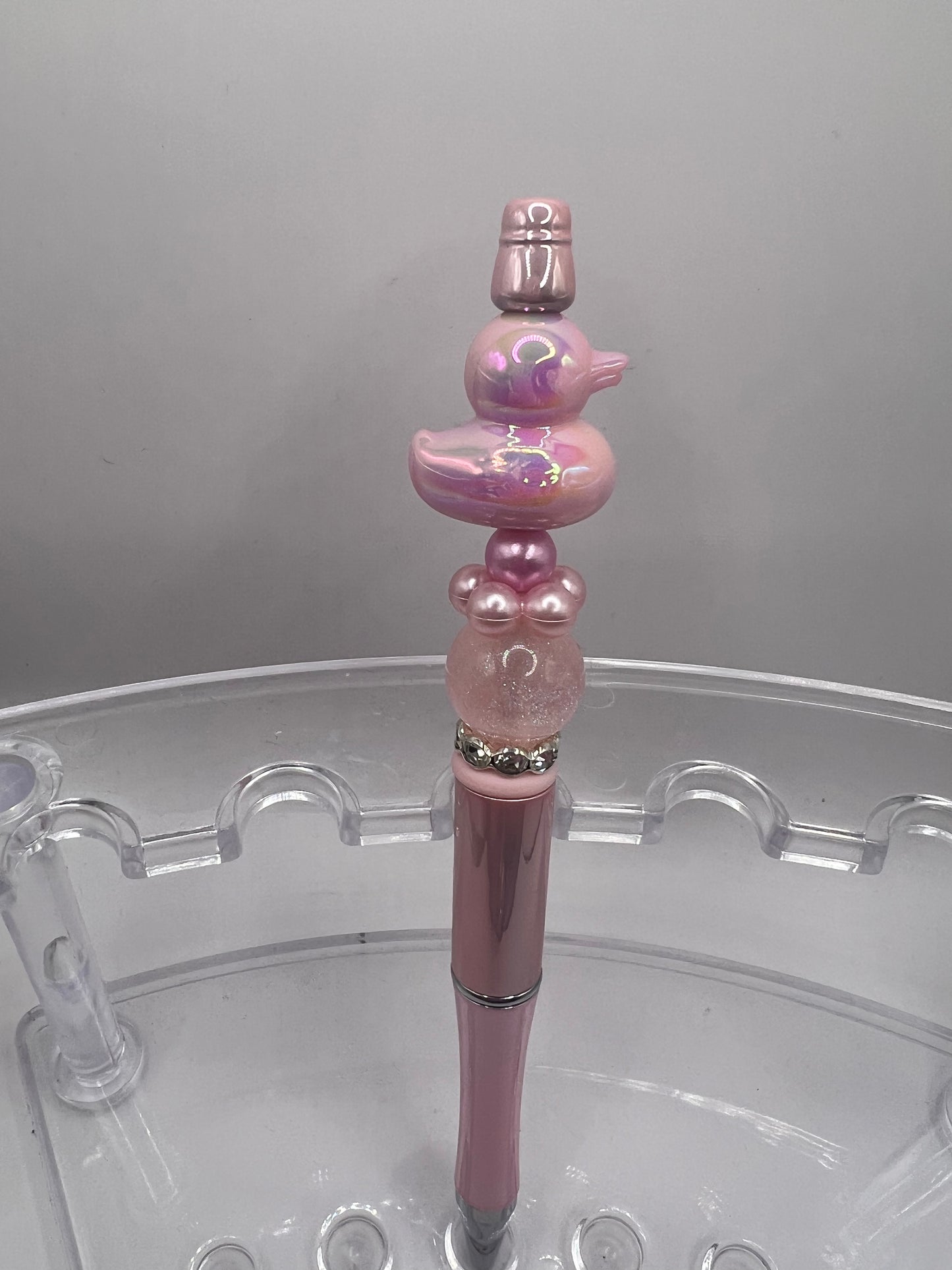 Pink Duck beaded pen