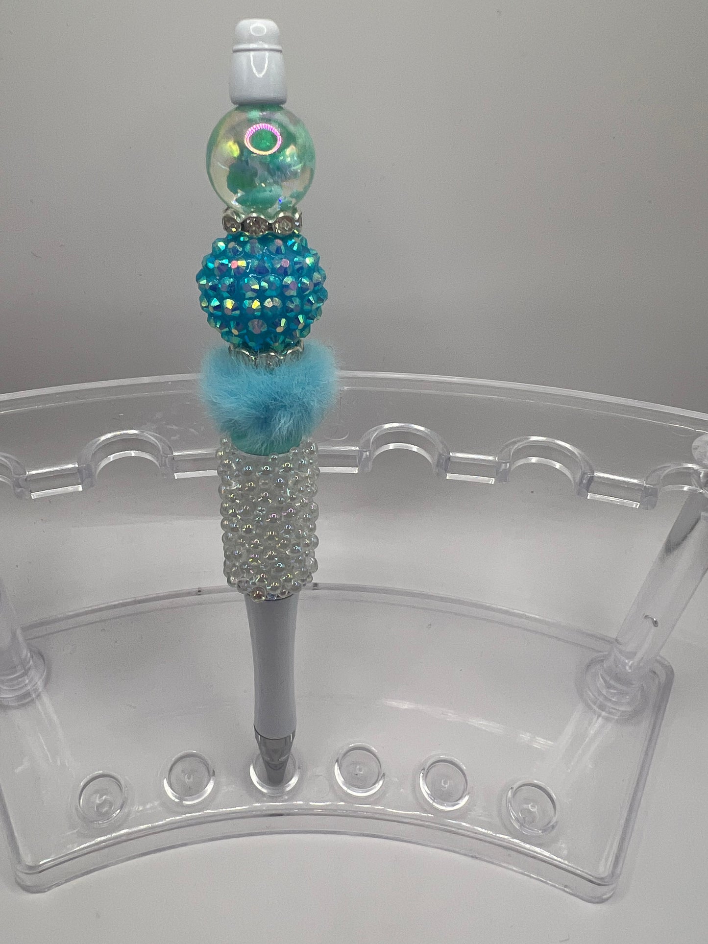 Blue beaded pen