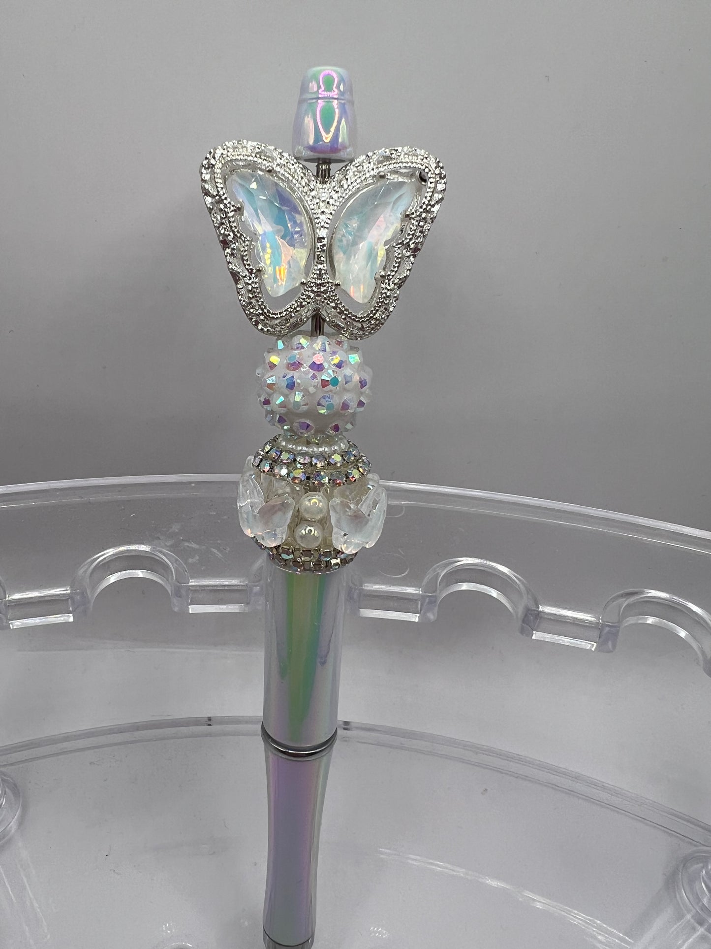 White butterfly Beaded Pen