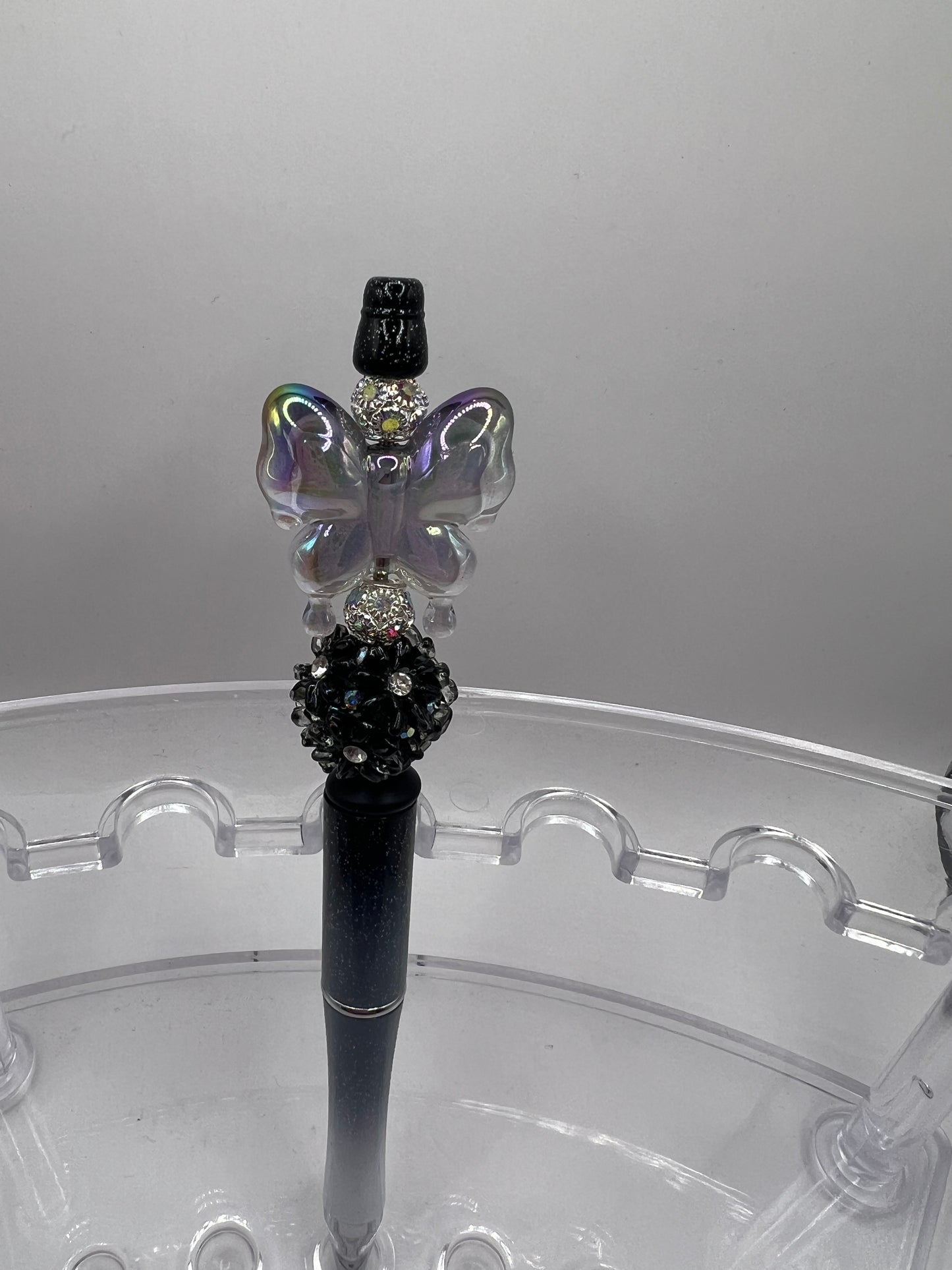 Black gradient, butterfly Beaded Pen
