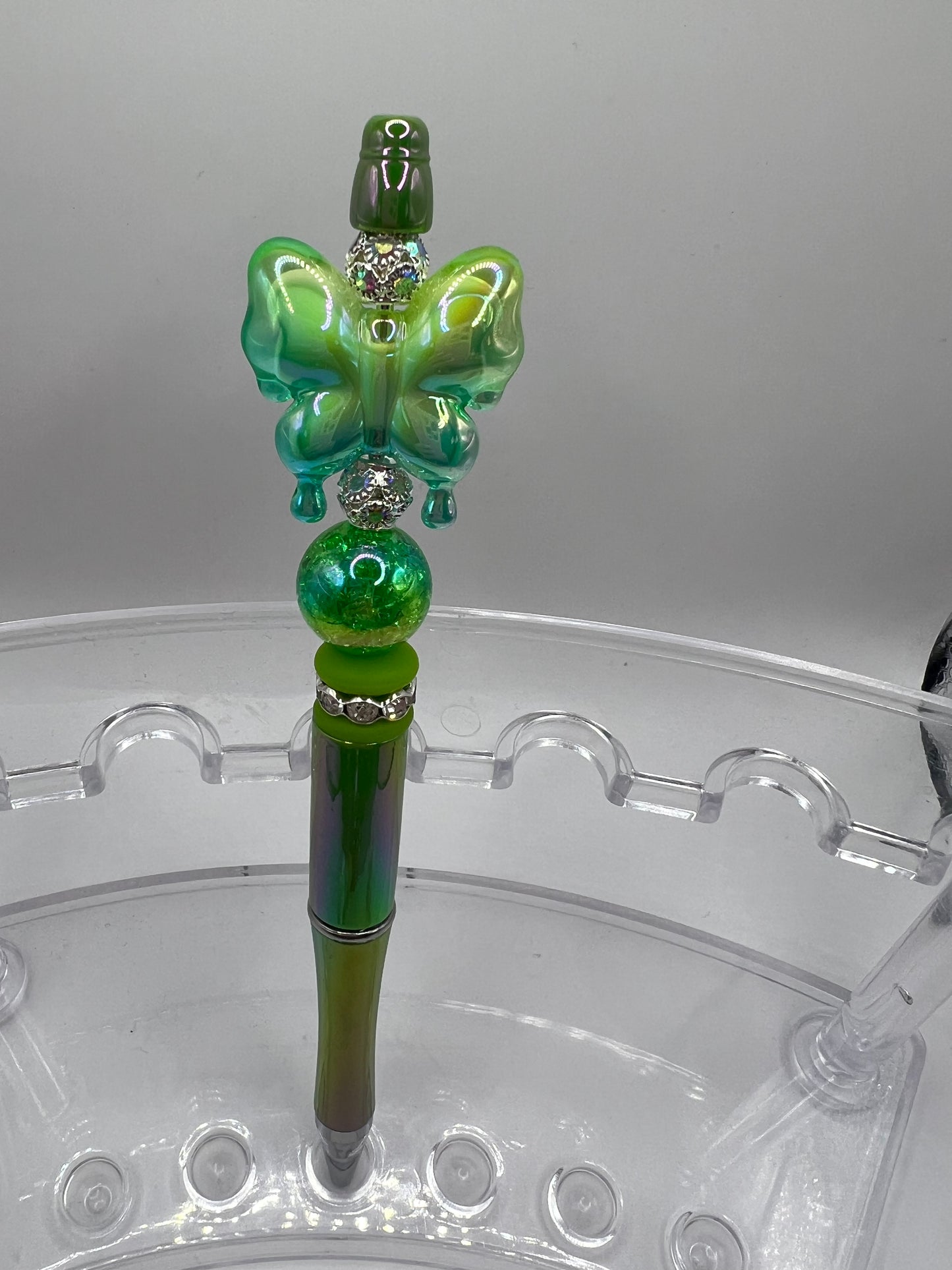 Green Butterfly Beaded Pen