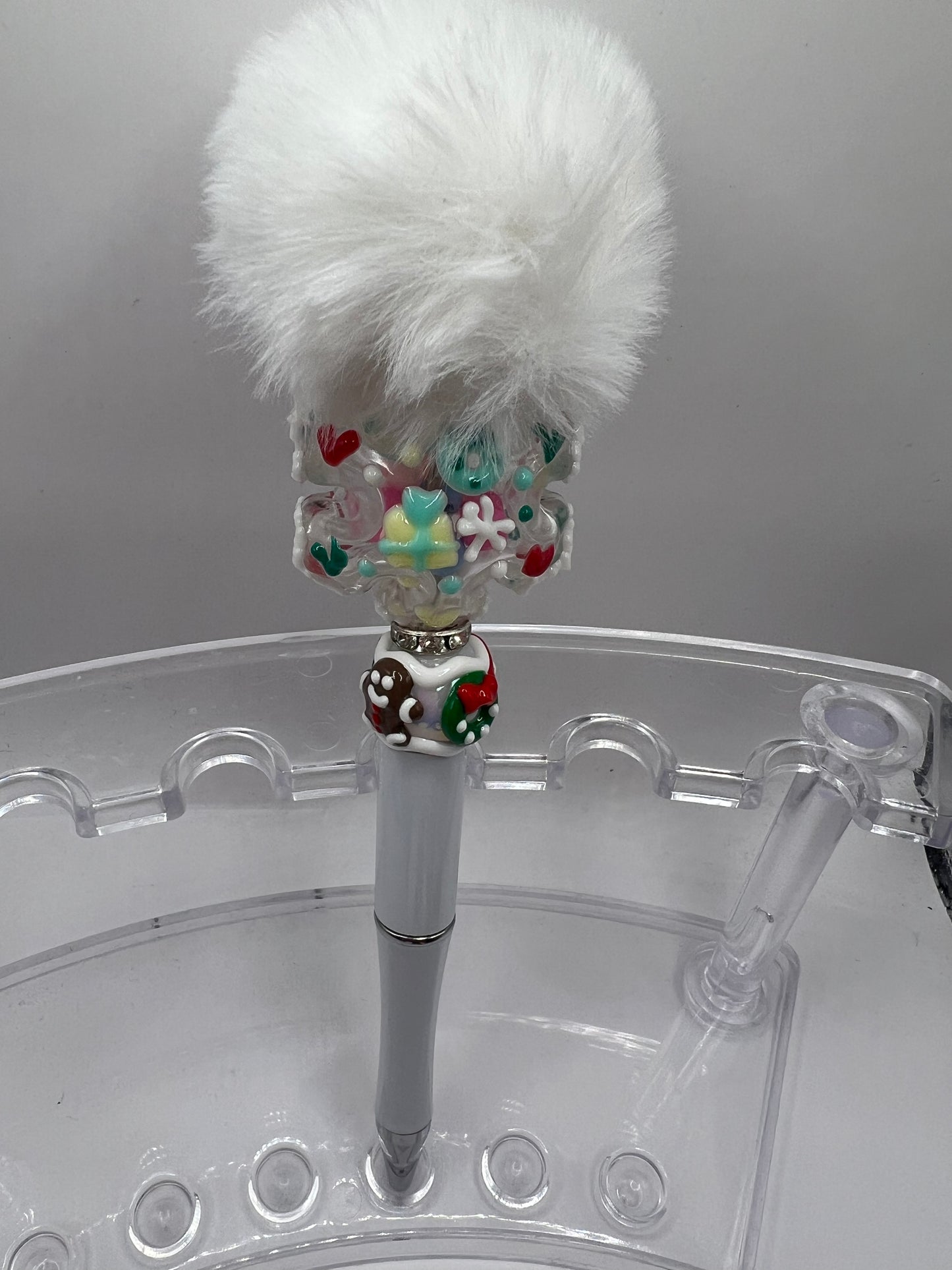 Christmas Snowflake Shaker Beaded Pen