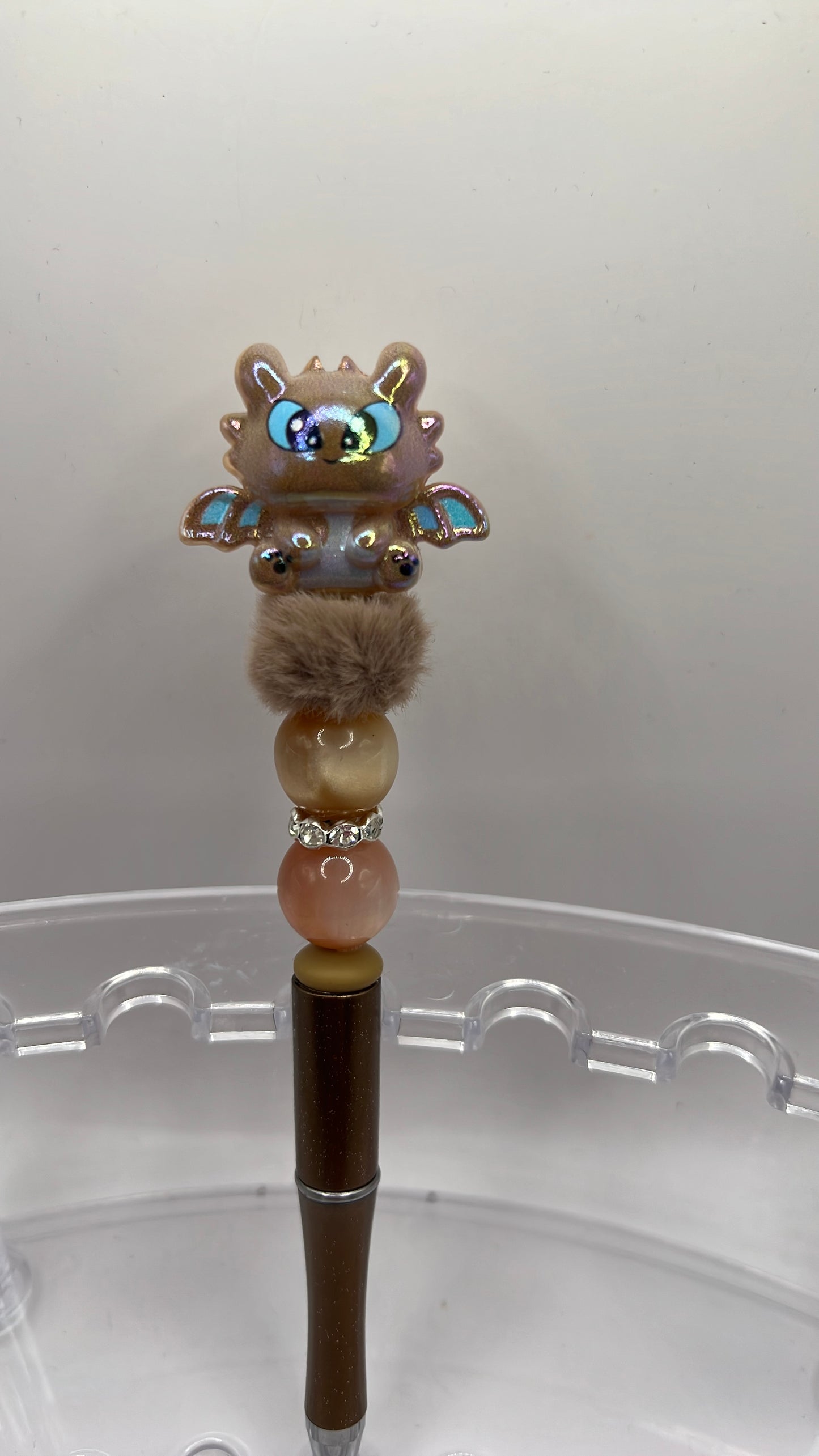 Brown dragon beaded pen