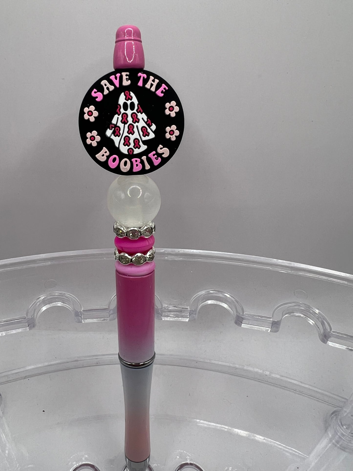 Save the boobies beaded Pen