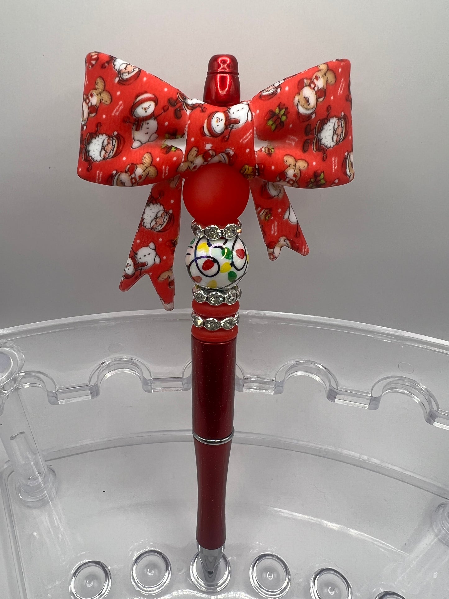 Christmas Bow beaded pen