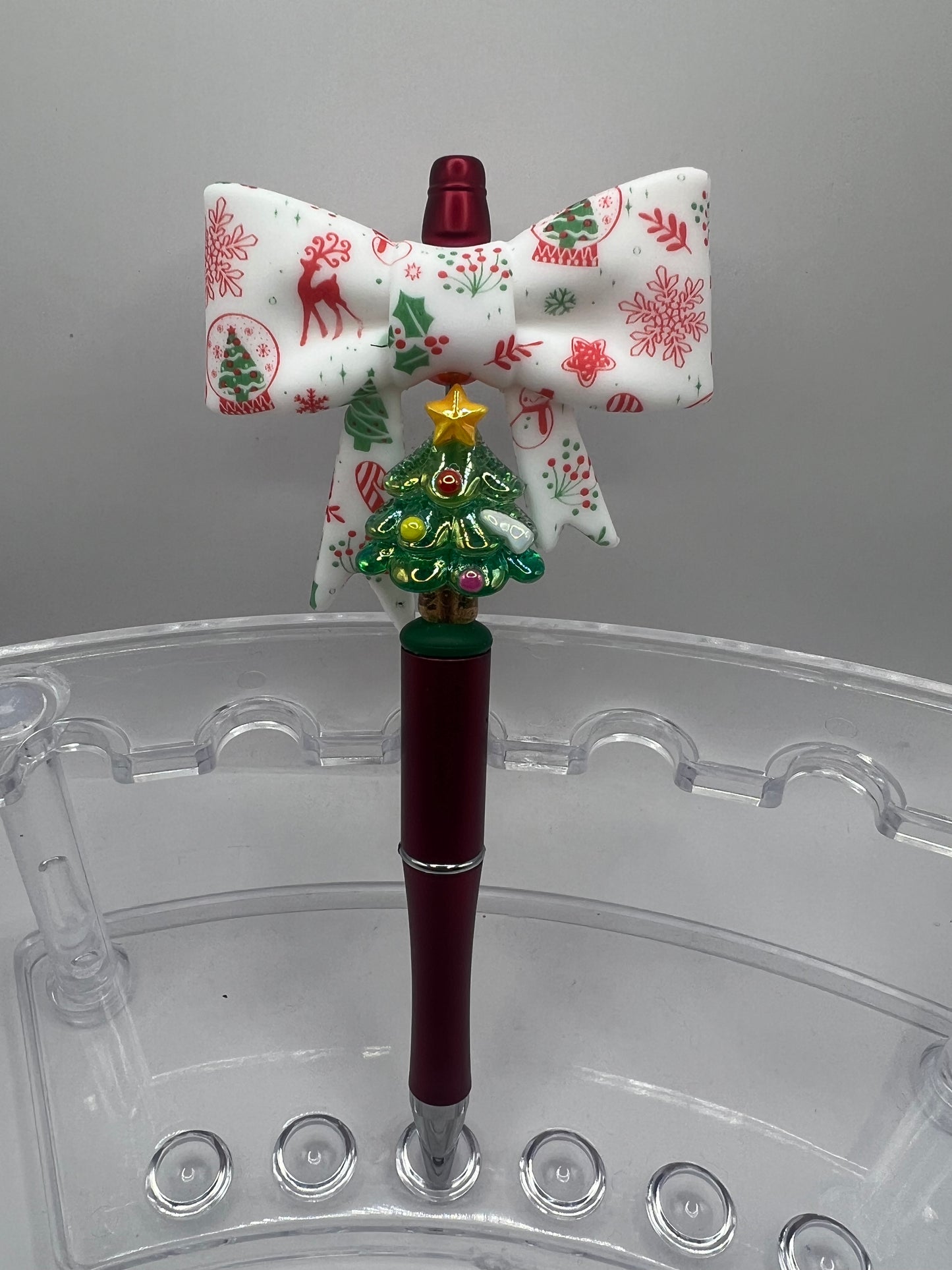 Christmas Bow beaded pen