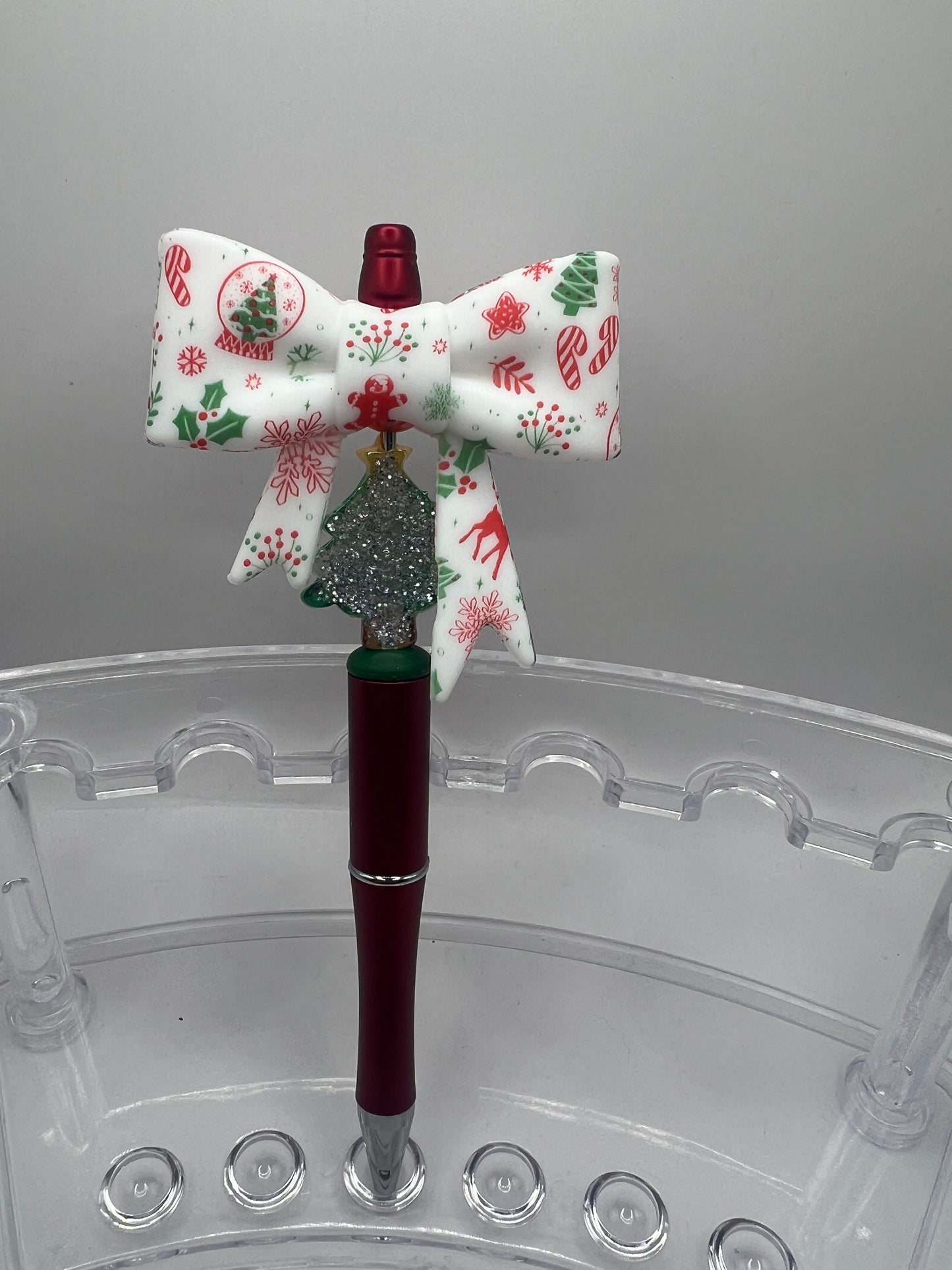 Christmas Bow beaded pen