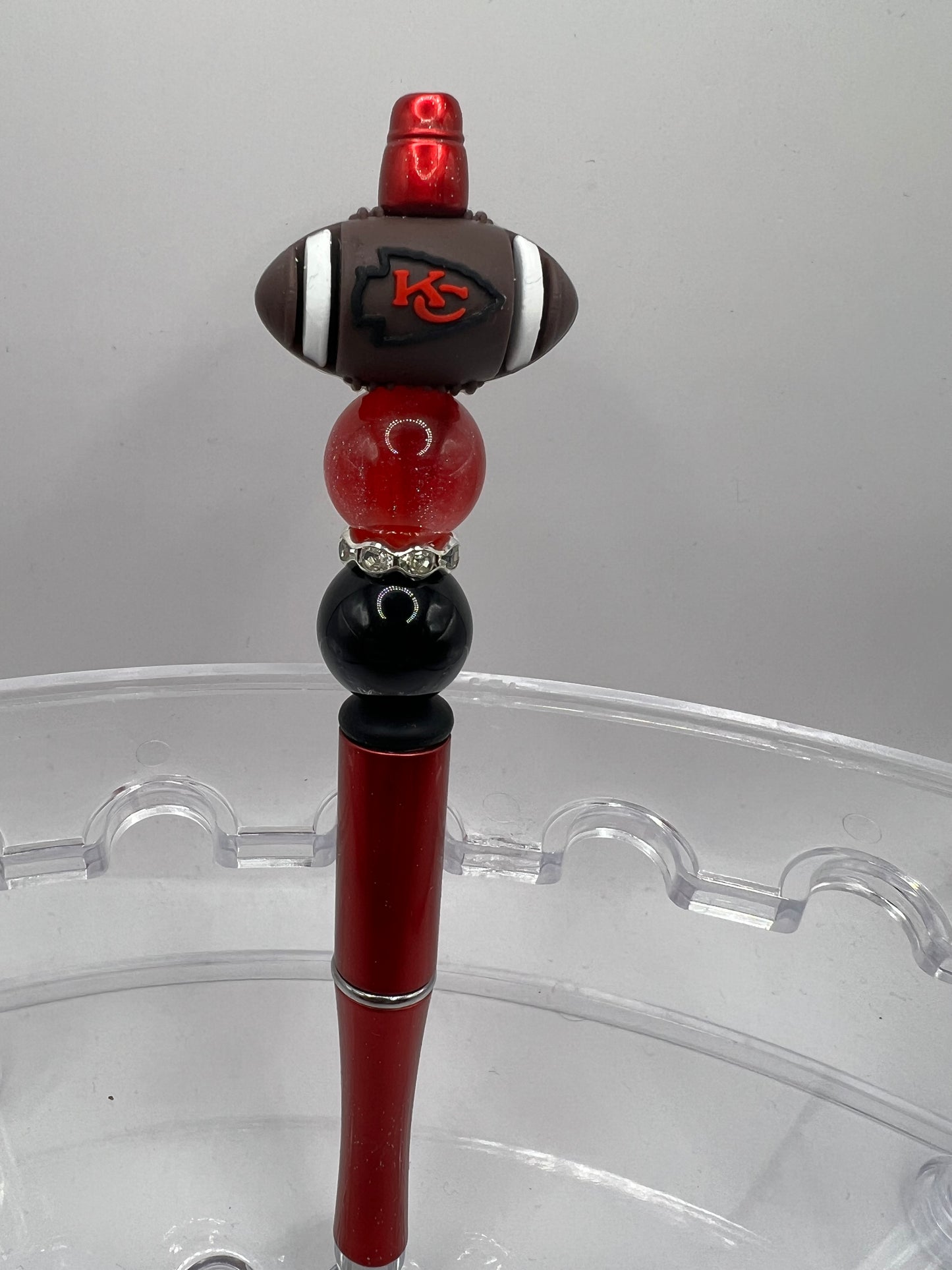 Kansas City Chiefs football beaded pen