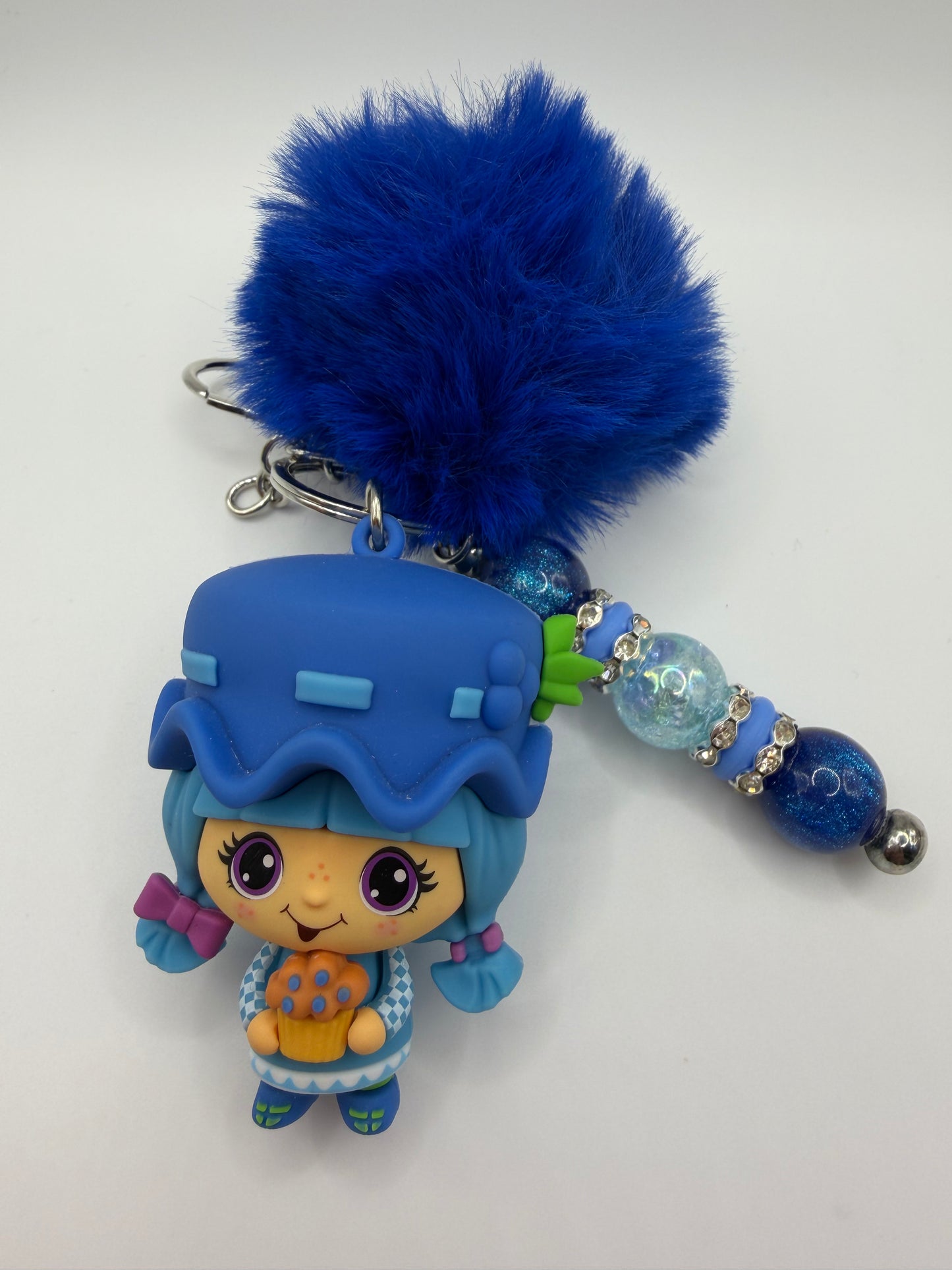 Blueberry muffin keychain or purse charm