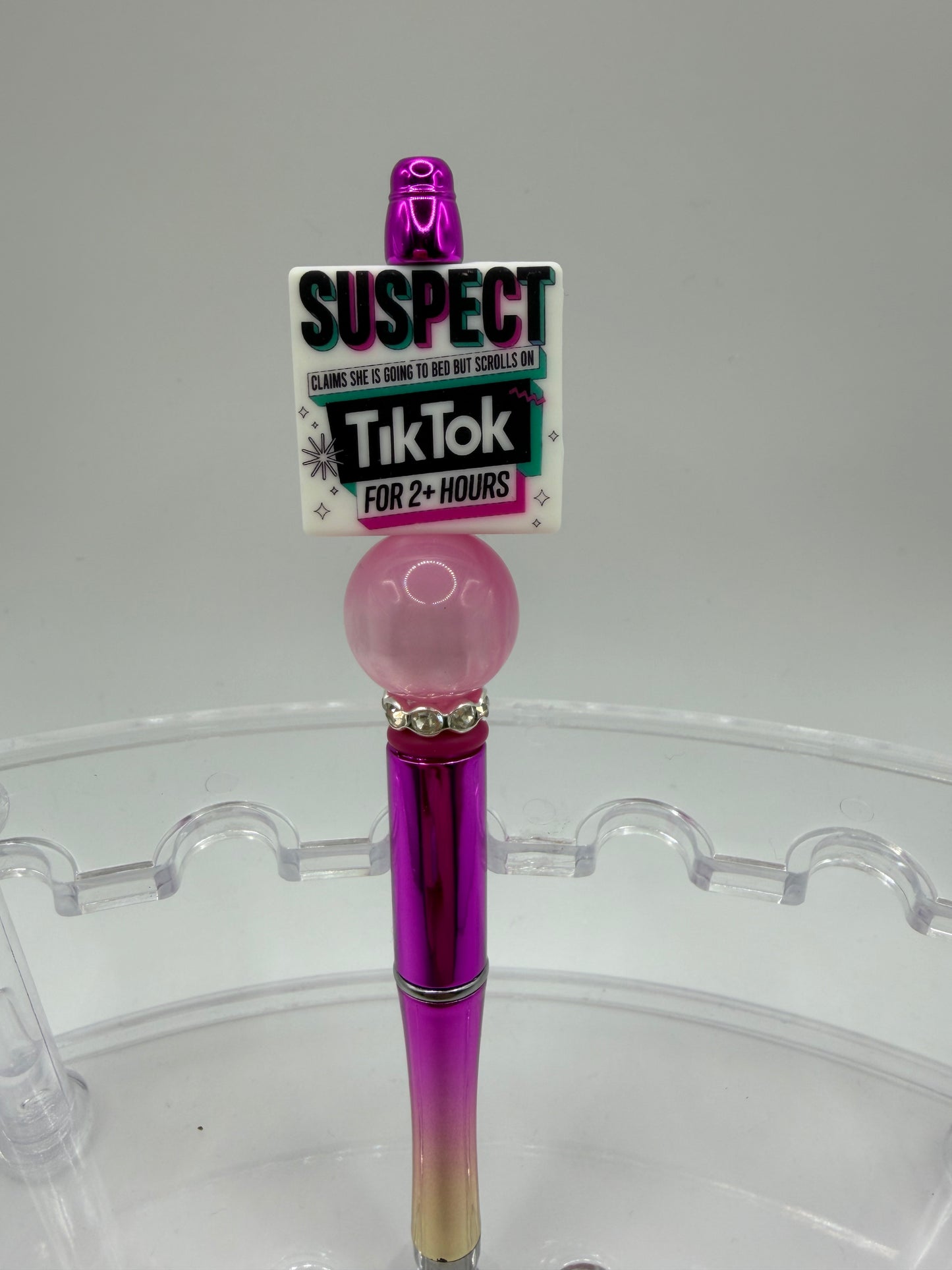Suspect claims she’s going to bed, but scrolls TikTok for two hours Beaded Pen