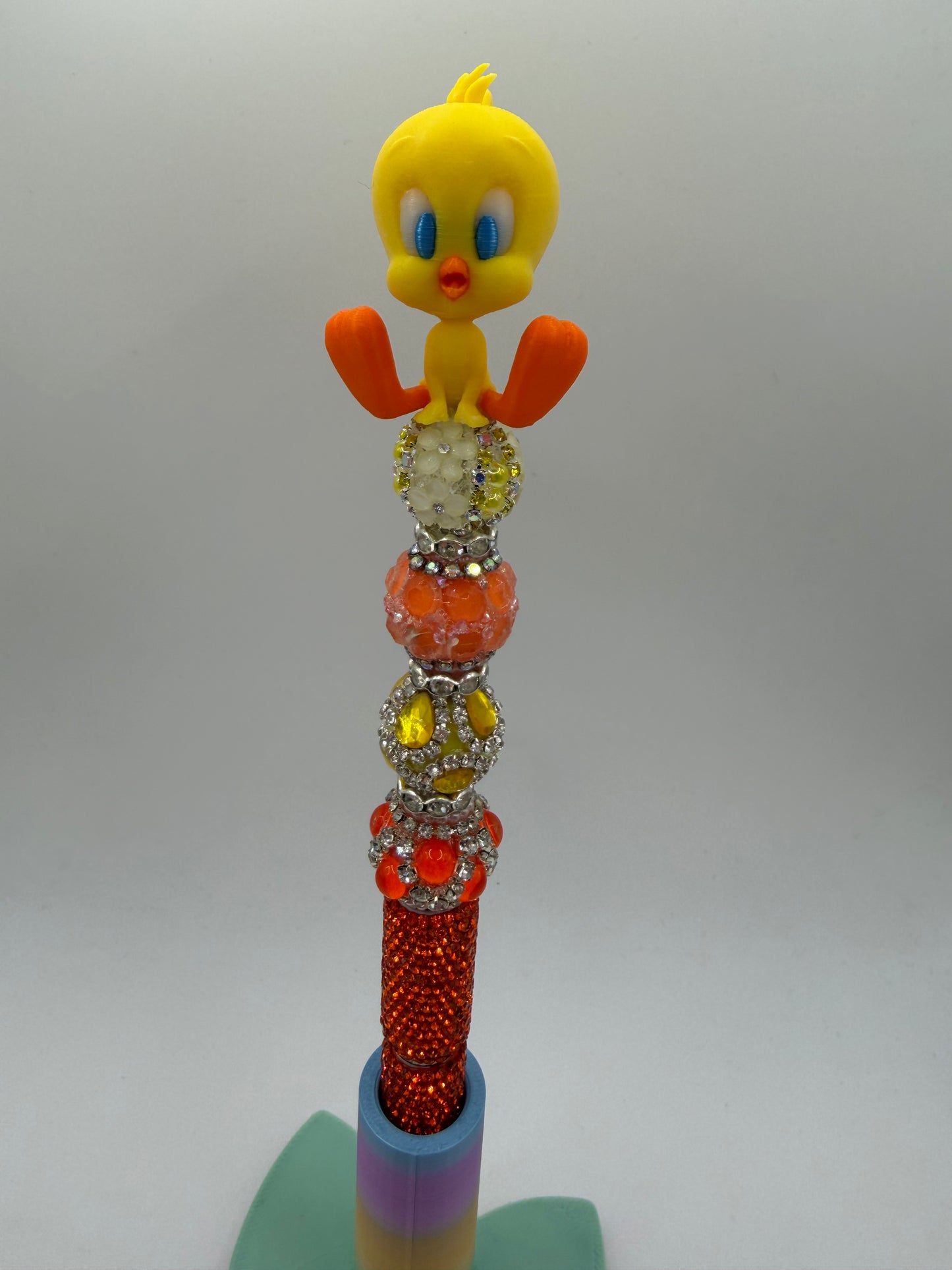 Tweety bird 3-D printed Beaded Pen
