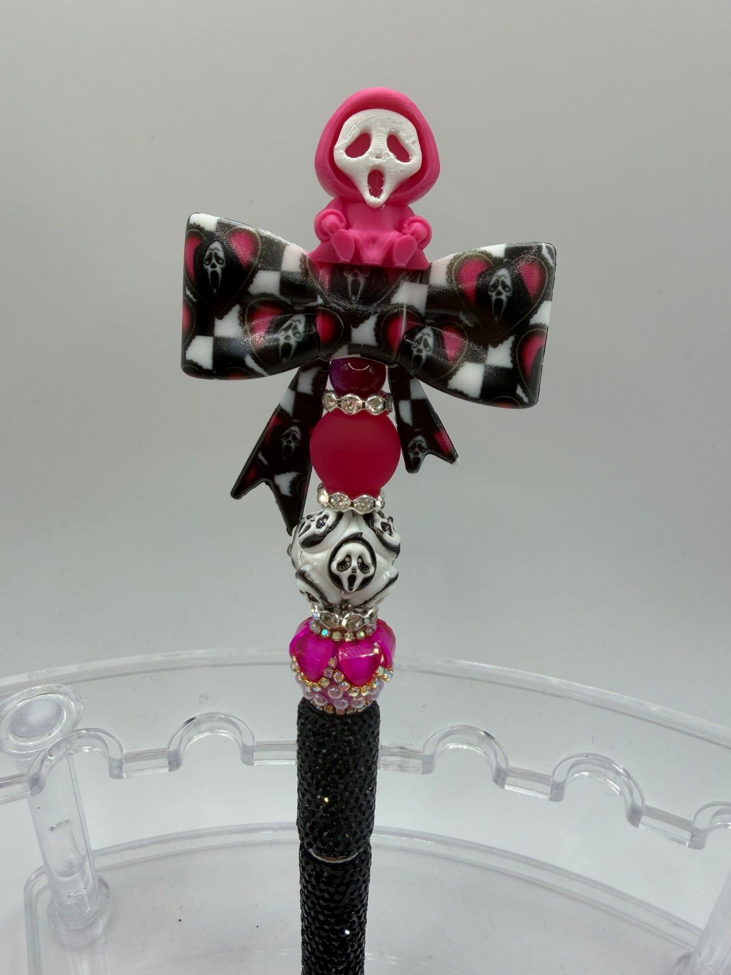 Ghost Face Beaded Pen
