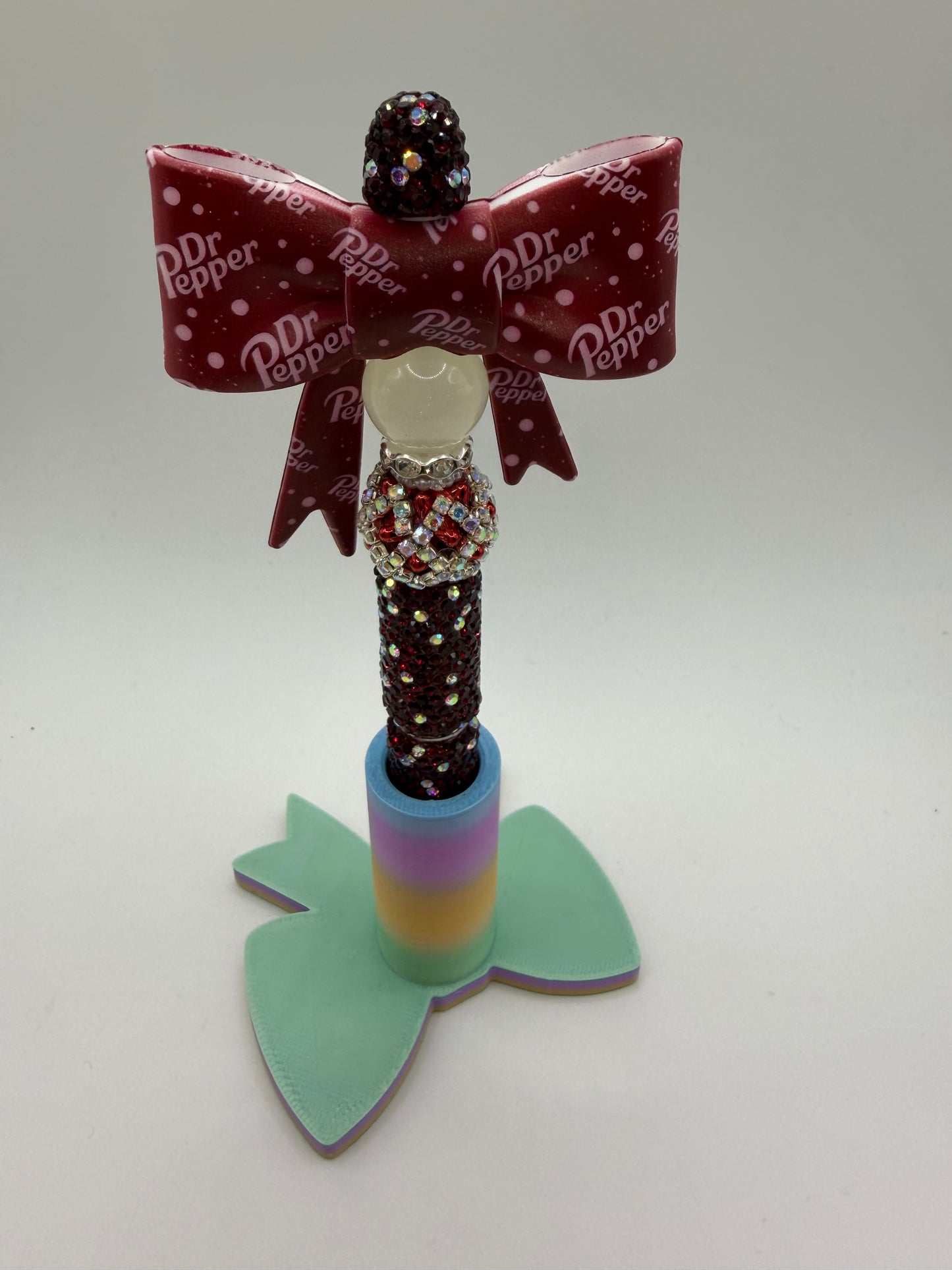 Dr Pepper Bow Beaded Pen