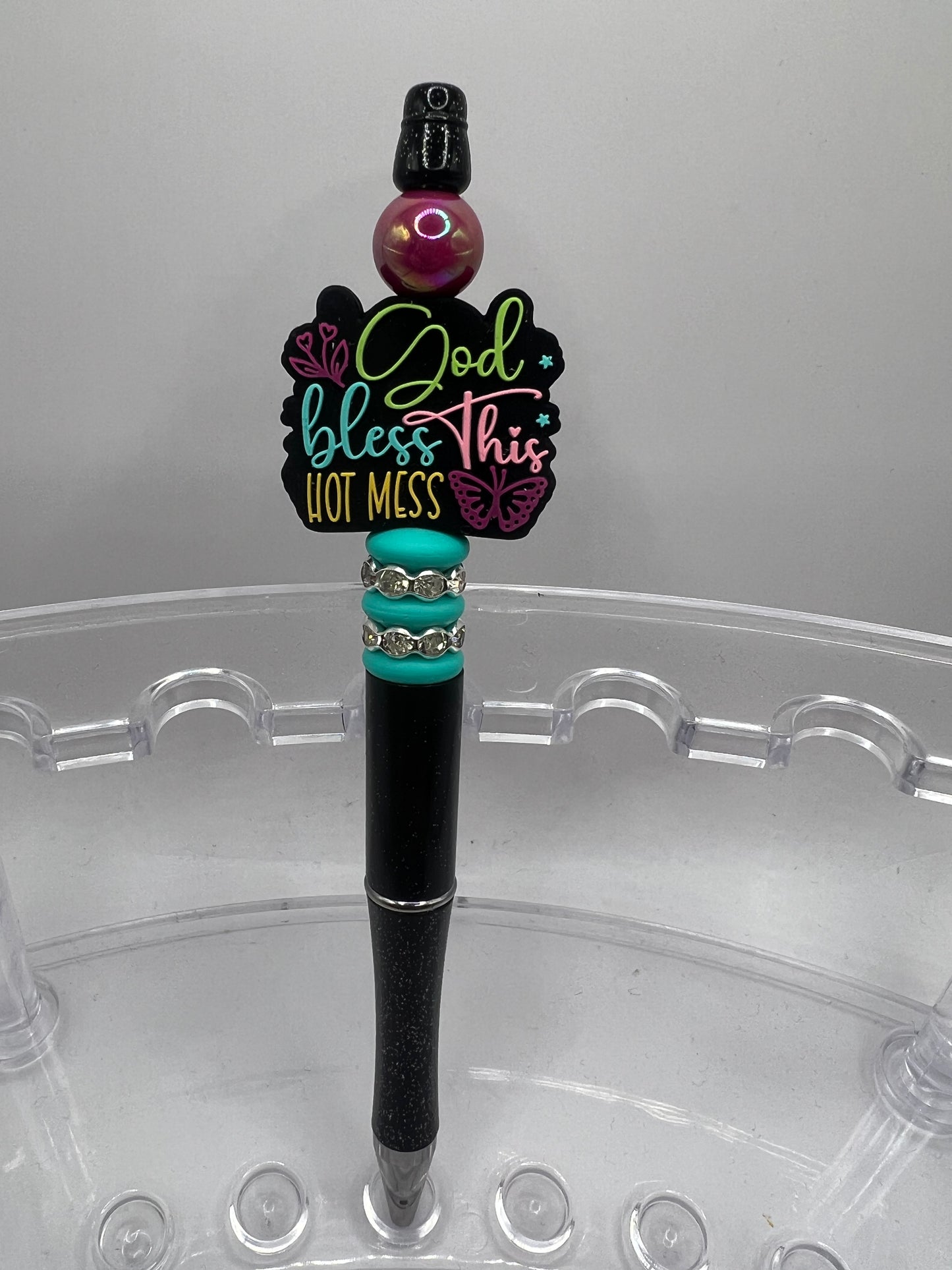 God bless this hot mess beaded pen