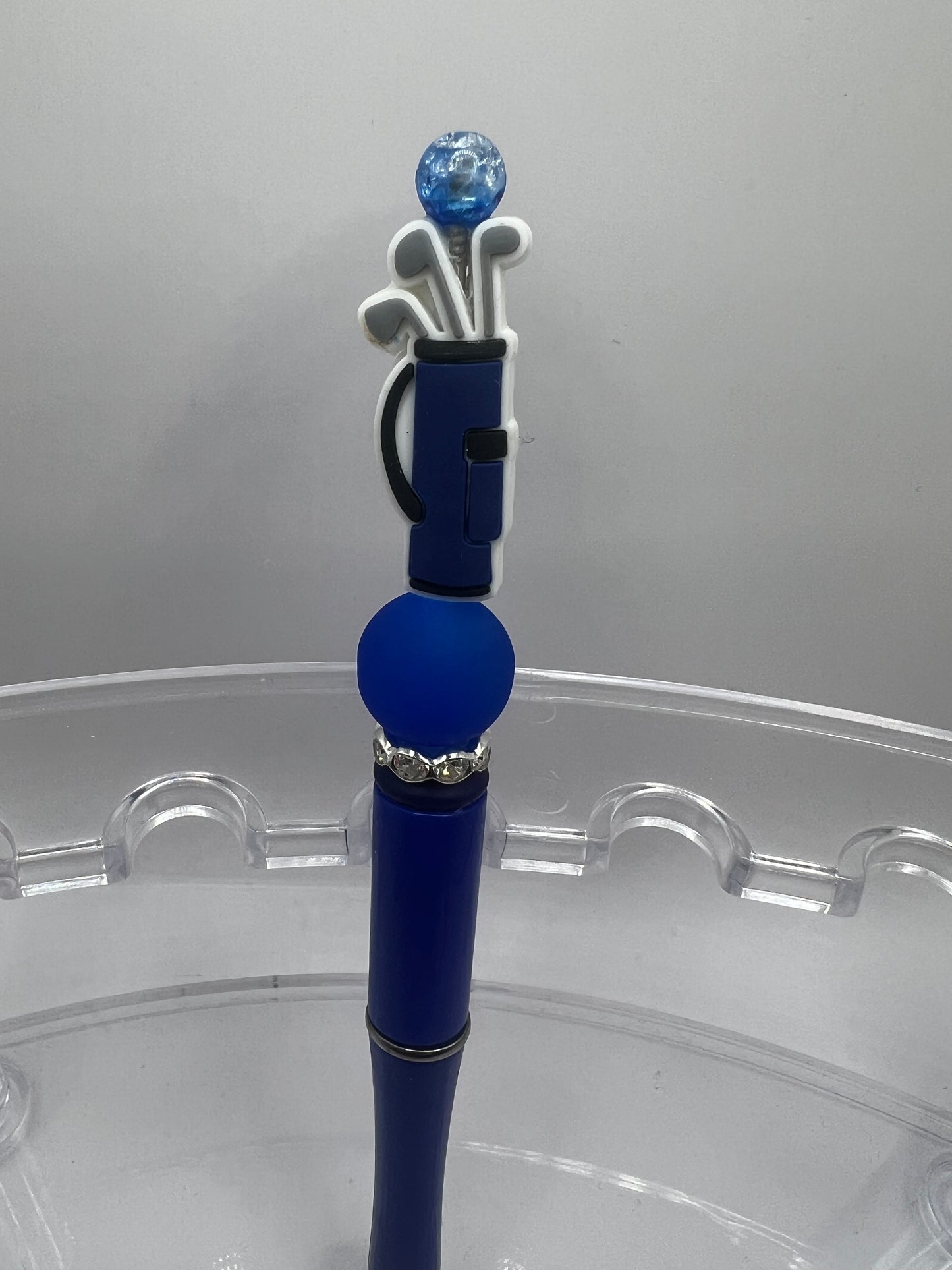 Blue golf bag beaded pen