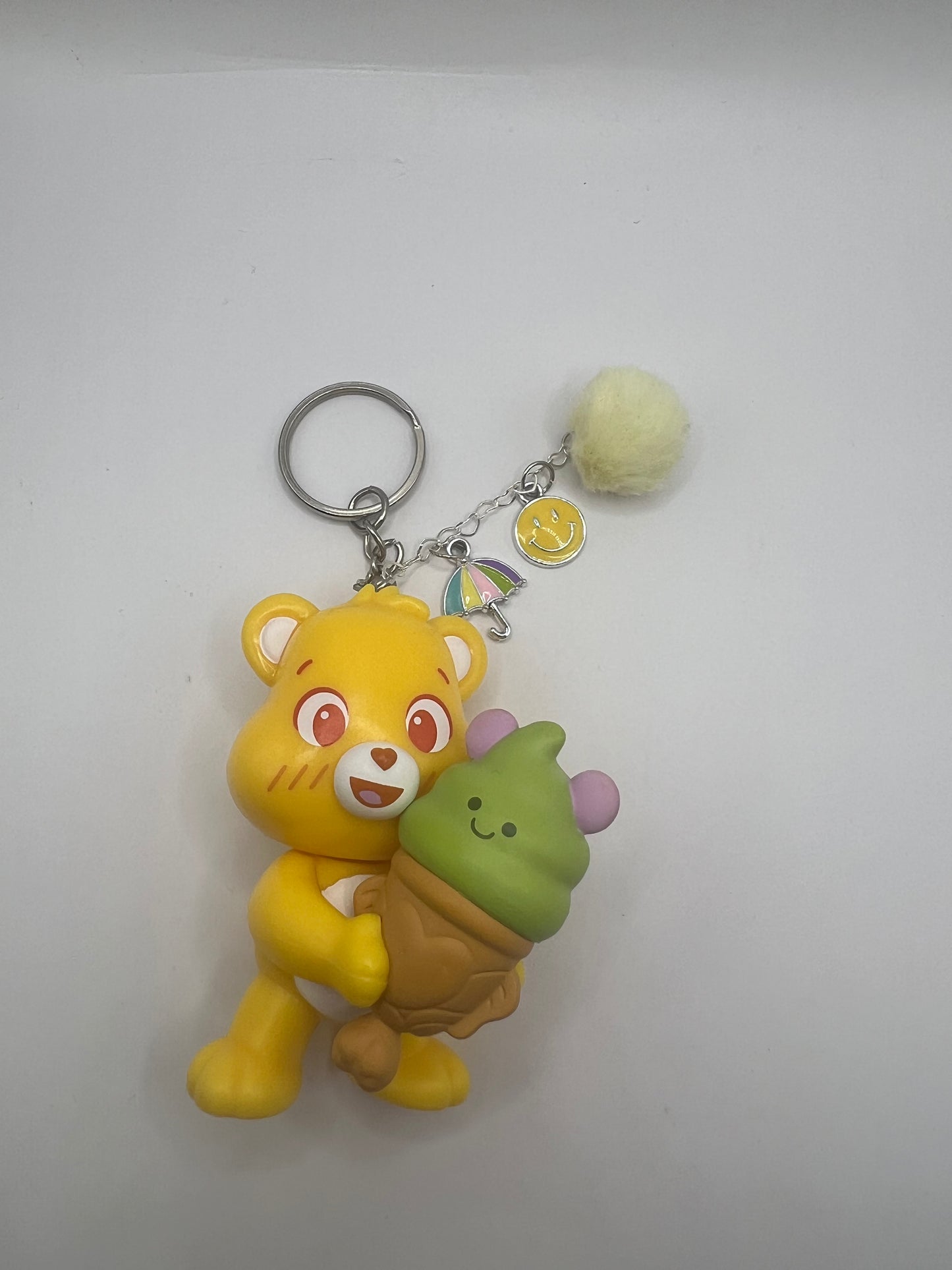 Care bear beaded key chain