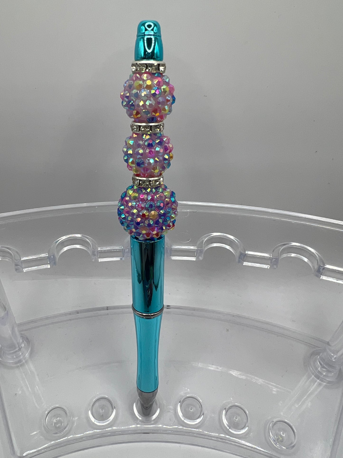 Teal beaded pen