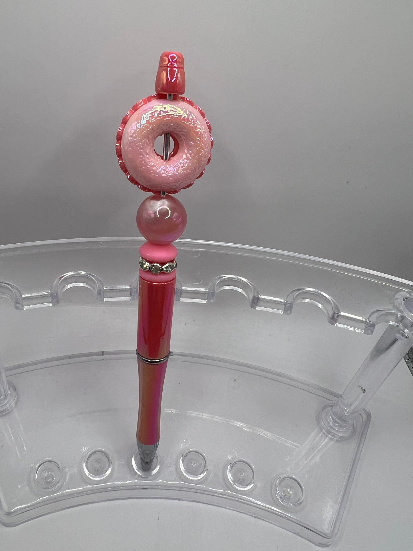 Donut- pink beaded pen
