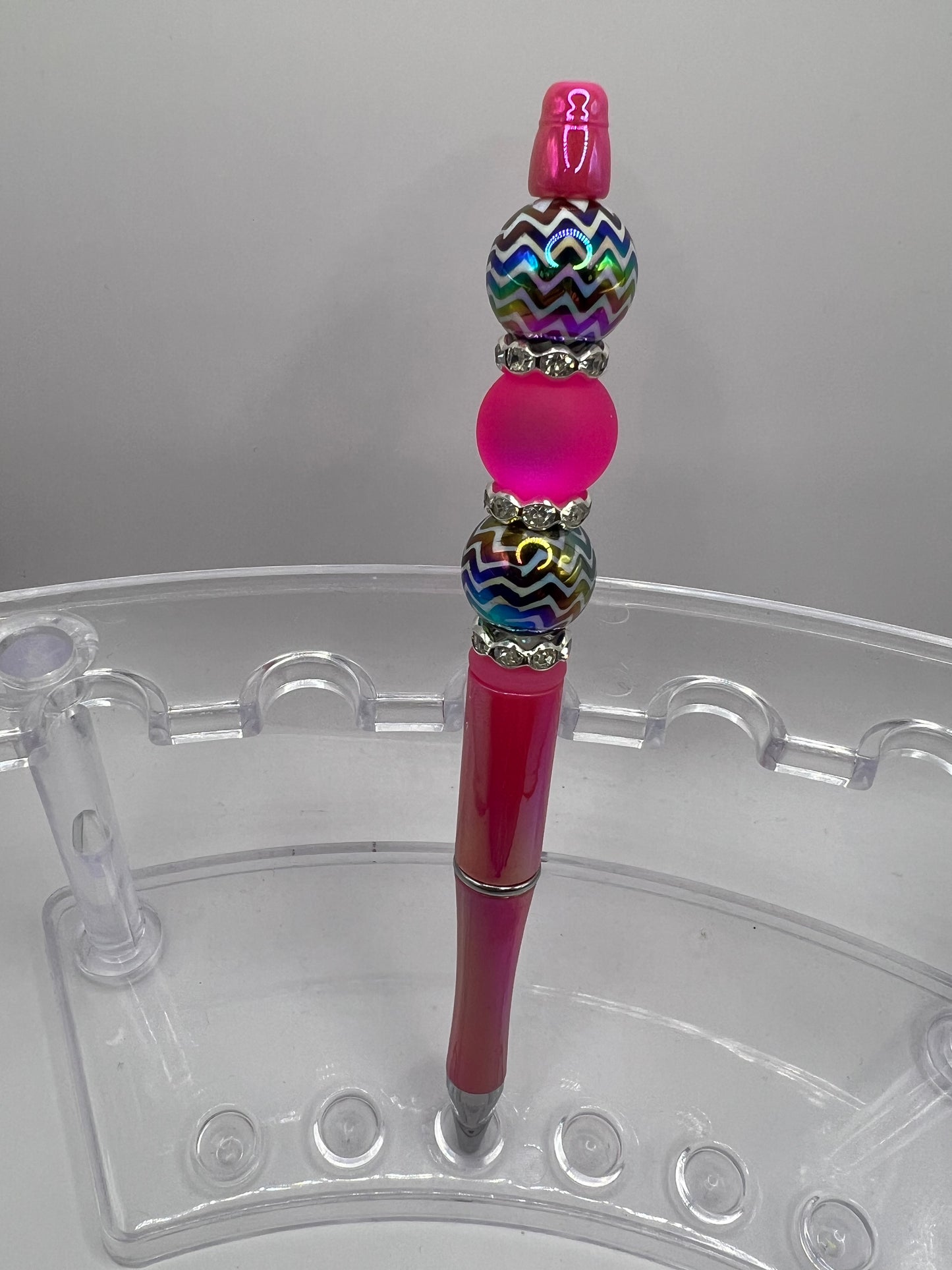 Pink Zig Zag Beaded Pen