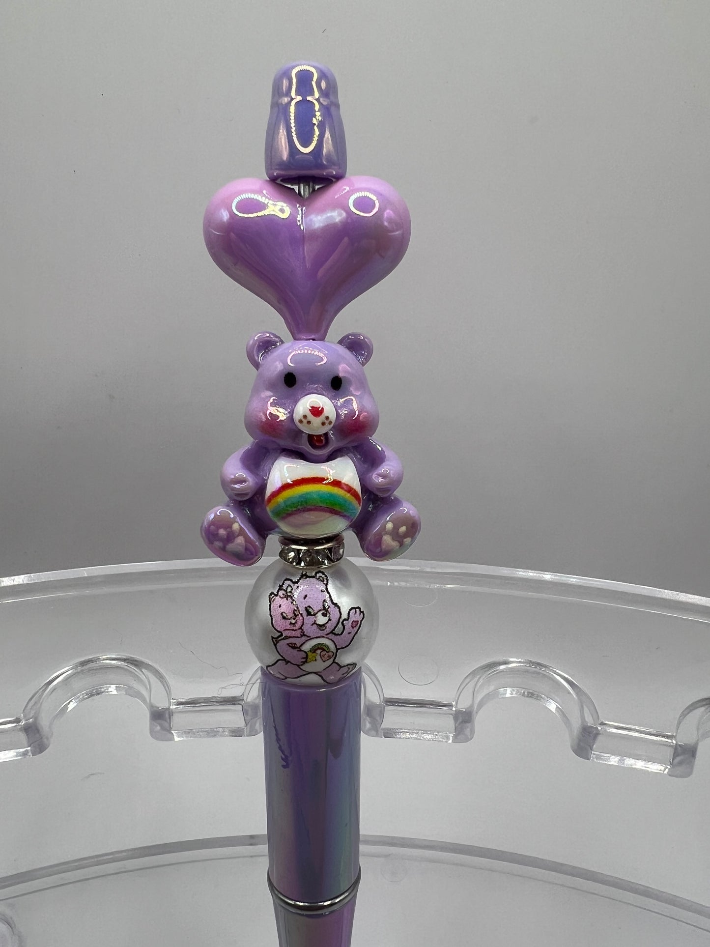 Purple Care Bear Beaded Pen