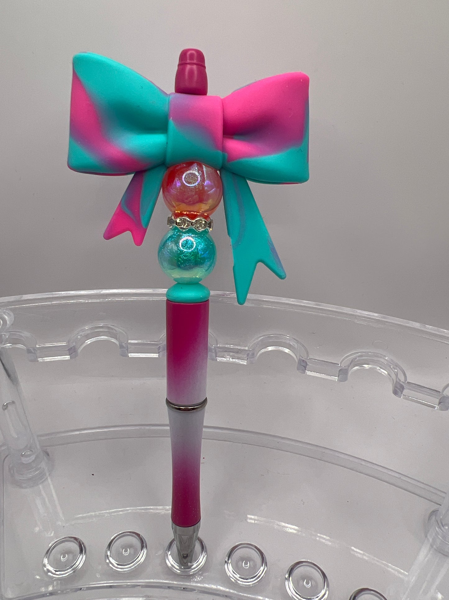 Teal and pink  Bow