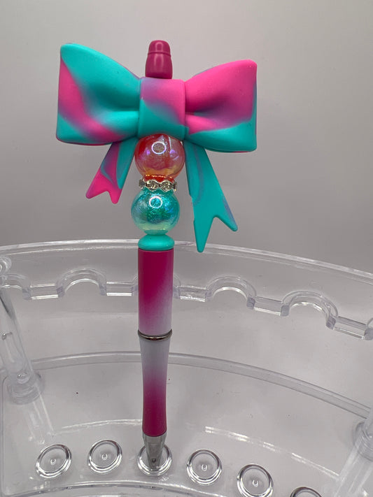 Teal and pink  Bow