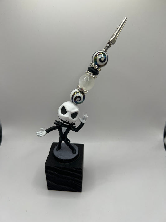 Beaded Jack skeleton, paper holder or photo holder
