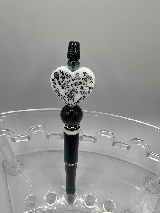 Heart Cooking Beaded Pen