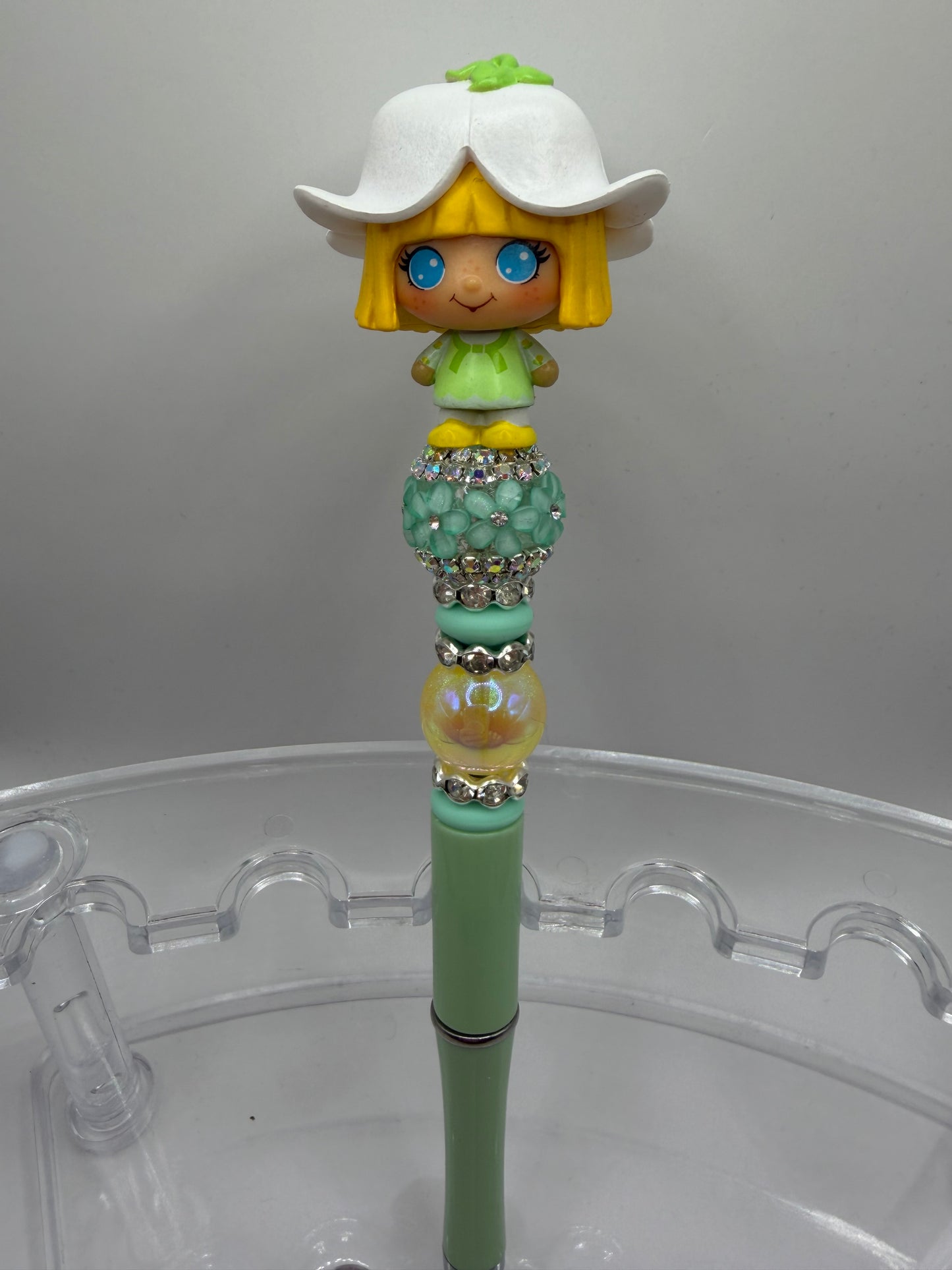 Mint Tulip Beaded Pen