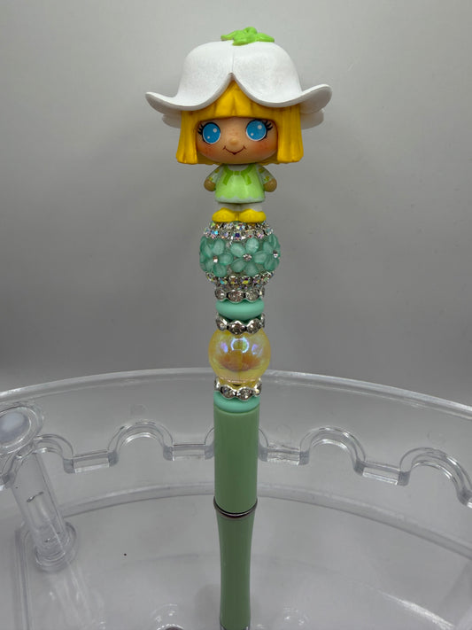 Mint Tulip Beaded Pen