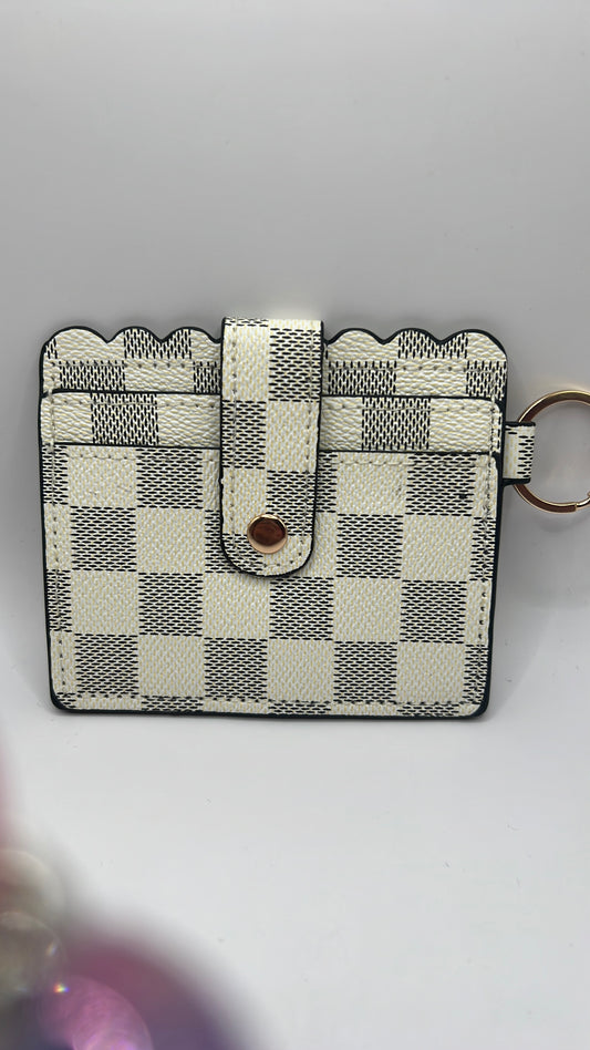 Gray checkered wallet