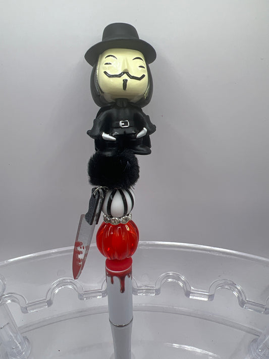 V for vendetta Halloween beaded pen