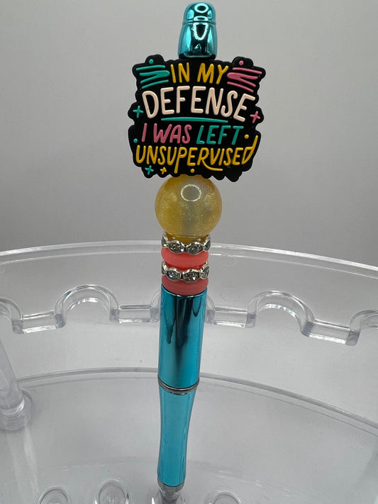 In My Defense Beaded Pen