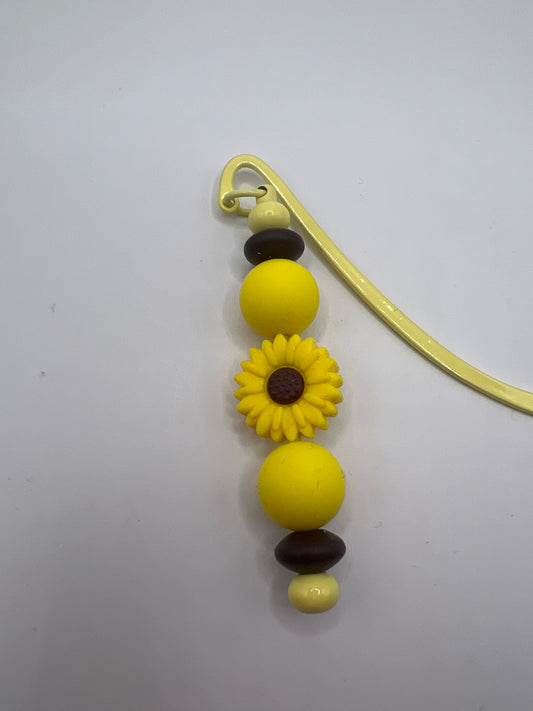 Sunflower beaded bookmark ￼