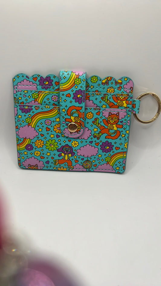 Teal rainbow wallet