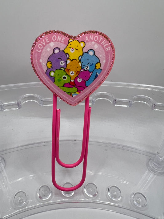 Pink Carebear paper clip