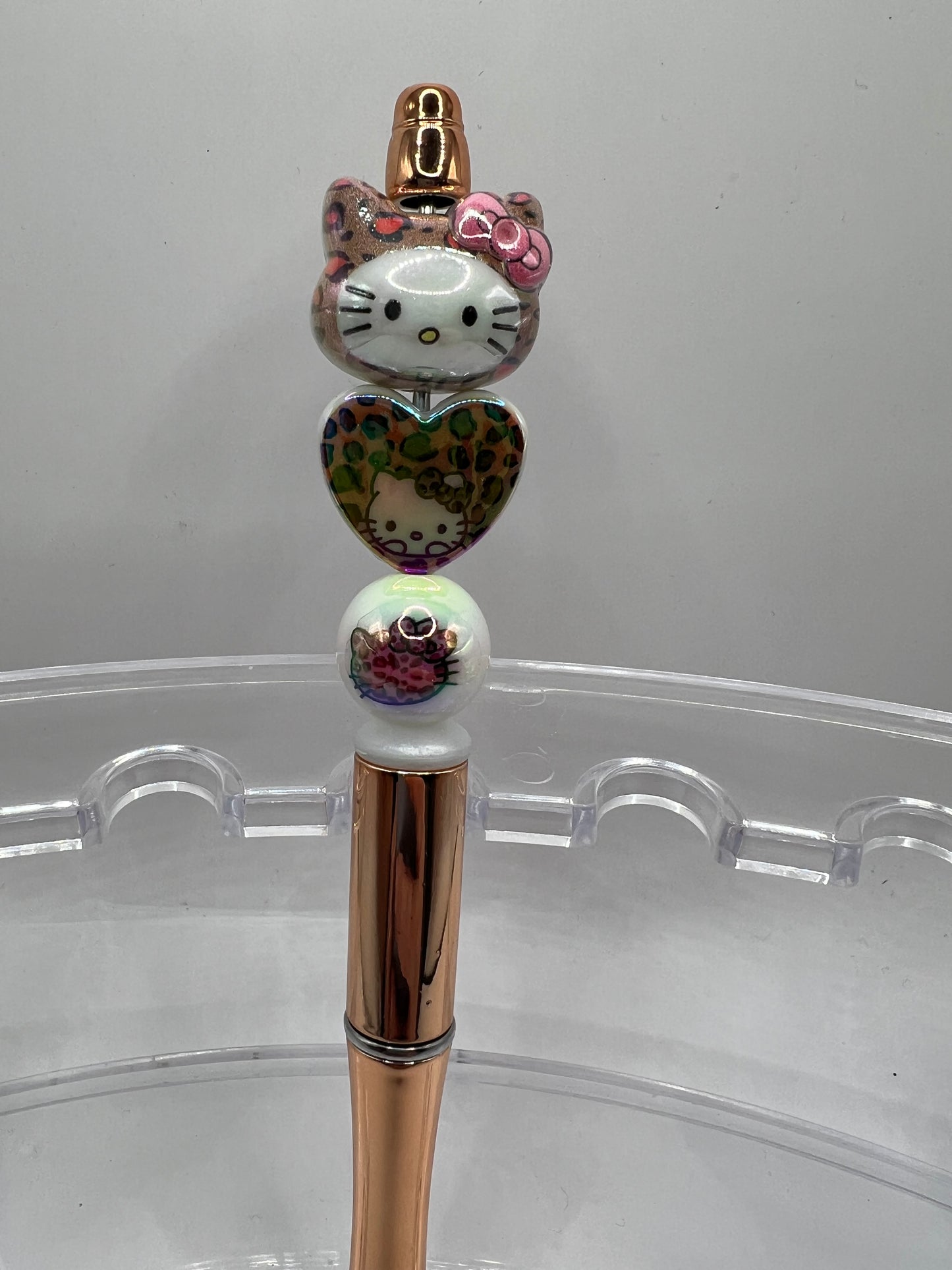 Hello Kitty leopard beaded pen