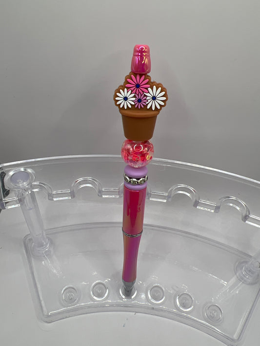 Flower pot beaded pen
