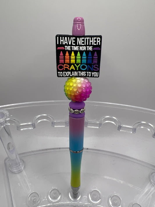 I have neither of the time nor the crayons to explain this to you beaded pen