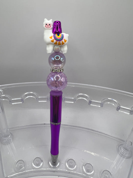 Llama beaded pen