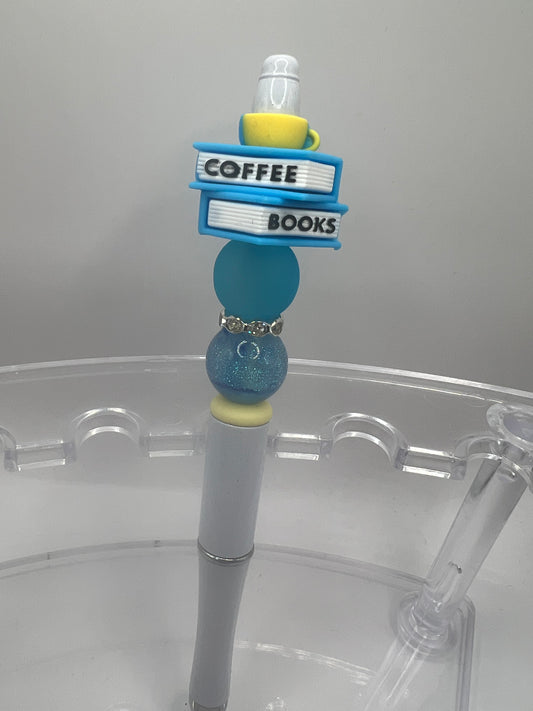 Coffee & Books Beaded Pen