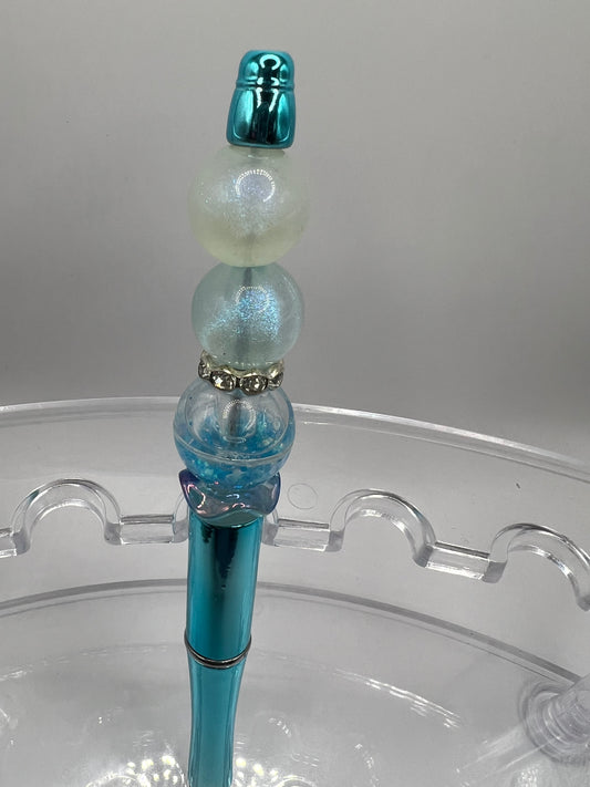 Blue beaded pen