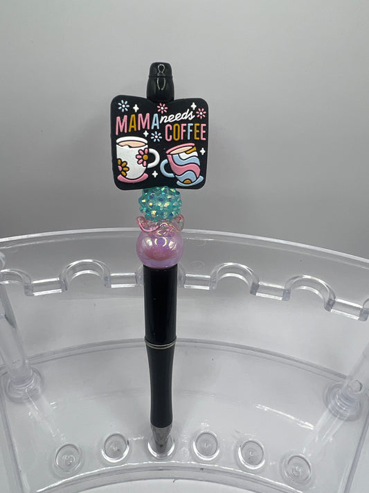 Mama needs coffee beaded pen