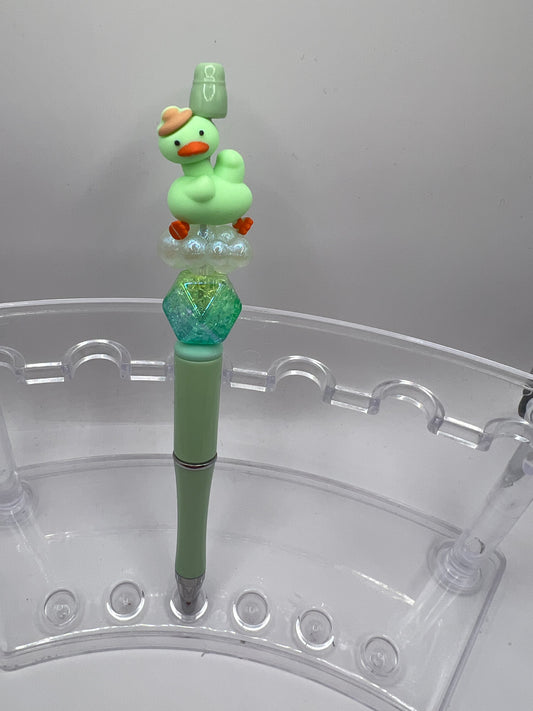 Green goose beaded pen