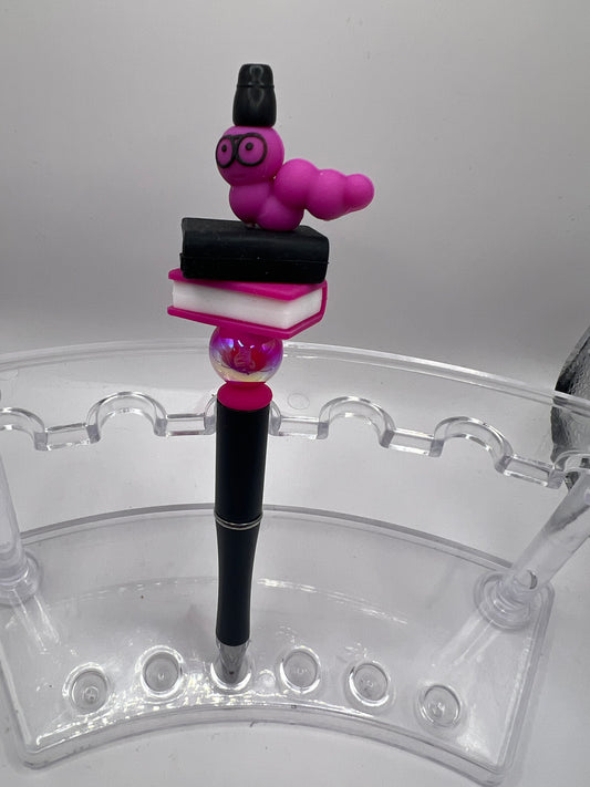 Bookworm beaded pen
