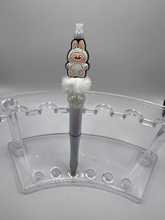 White Labubu Beaded Pen