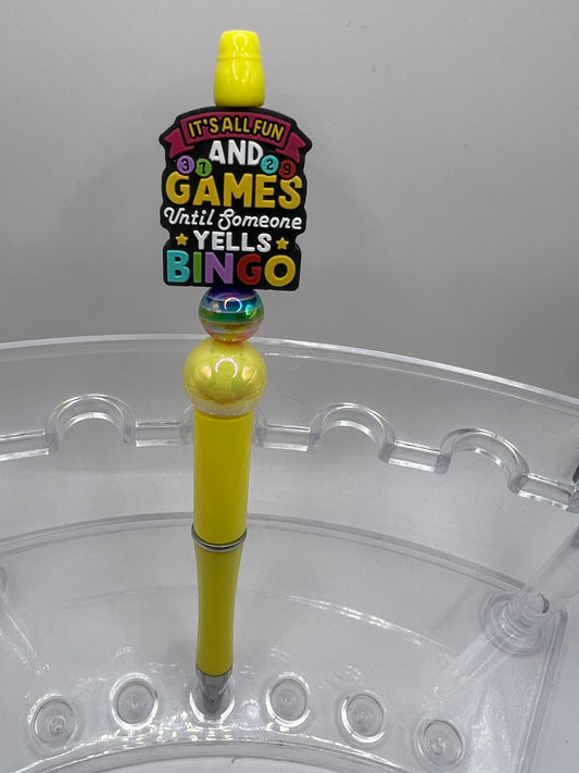 It’s all fun and games till someone else bingo beaded pen